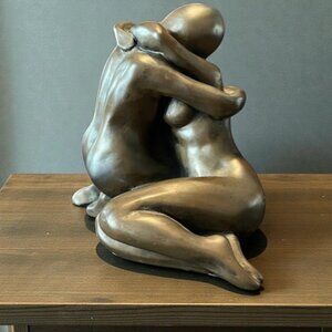 Vintage Retired "Lovers Embrace" Bronzed Sculpture by Dave Veal Great Britain